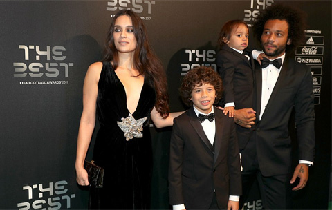 Hậu vệ Marcelo và gia đình