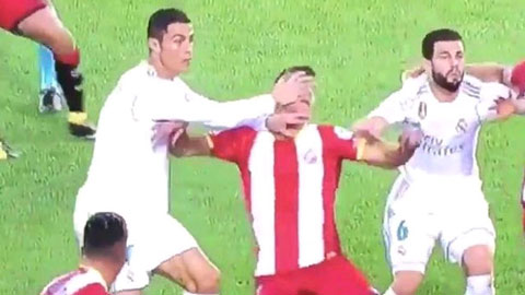 Đánh vào mặt cầu thủ Girona, Ronaldo đối mặt án phạt nguội