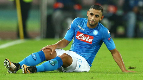 Napoli mất hậu vệ trái Faouzi Ghoulam dài hạn