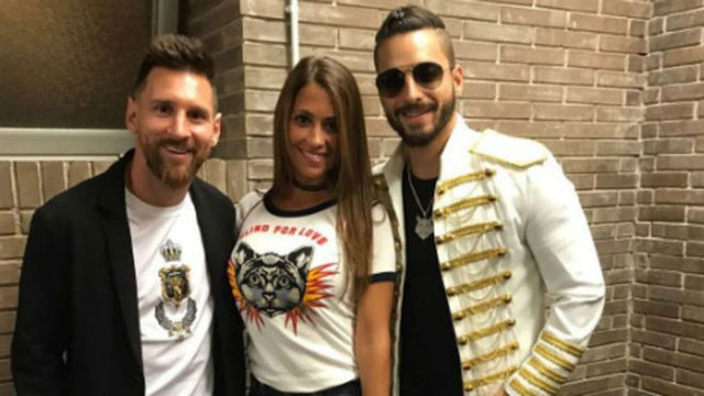 Vợ chồng Messi và ca sỹ Maluma