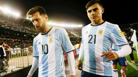 Dybala sẽ thế vai Messi ở ĐT Argentina
