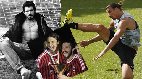Gattuso từng bị Ibra hạ gục trên sân tập của Milan