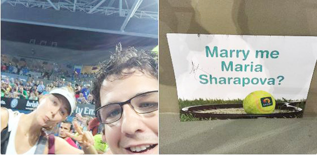 Sharapova được fan cầu hôn tại Brisbane hồi 2015