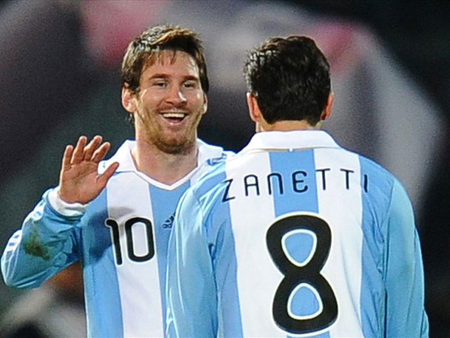 Zanetti và Messi thời còn khoác áo ĐT Argentina cùng nhau