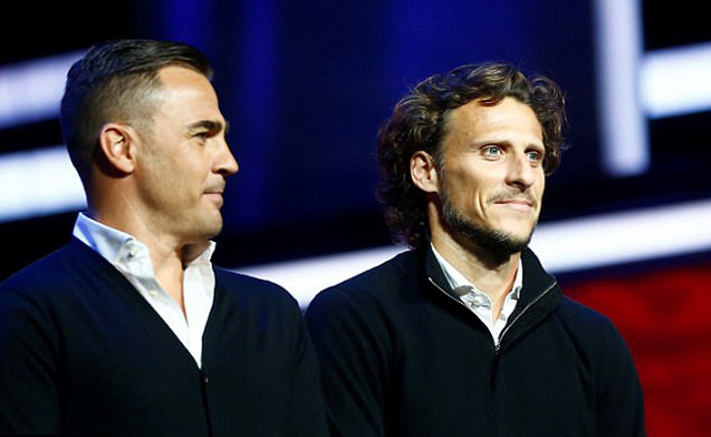 Cannavaro bên cạnh Diego Forlan