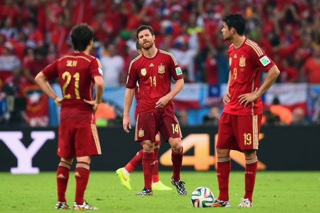 Tây Ban Nha vô địch World Cup 2010, nhưng sớm bị loại ở World Cup 2014