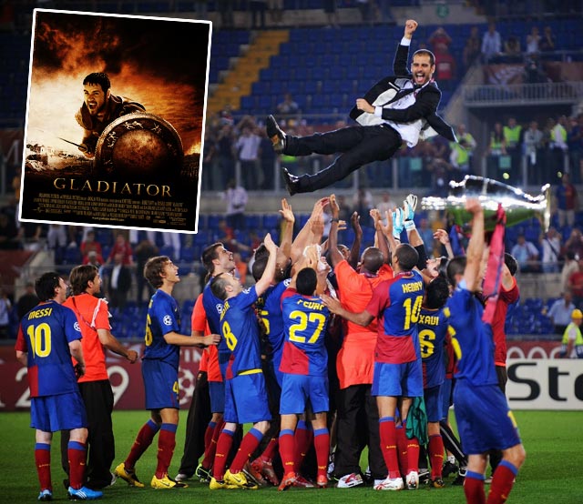 Pep và Barca vô địch Champions League 2008/09 với tinh thần “Gladiator”