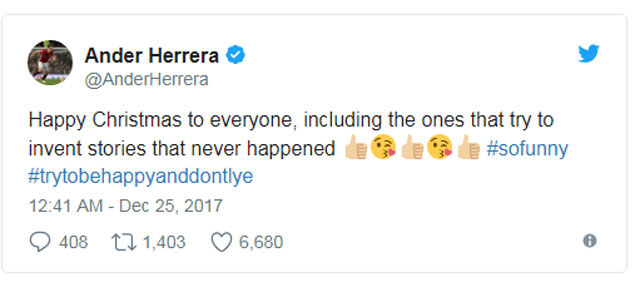 Thông điệp từ Twitter của Herrera