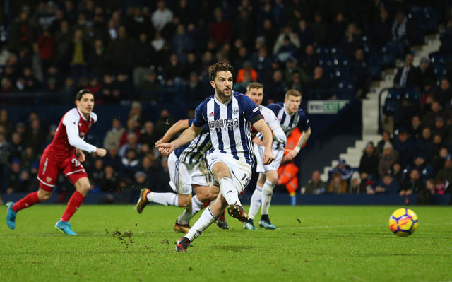Nhưng Jay Rodriguez đã giữ lại 1 điểm cho West Brom bằng bàn thắng trên chấm 11m