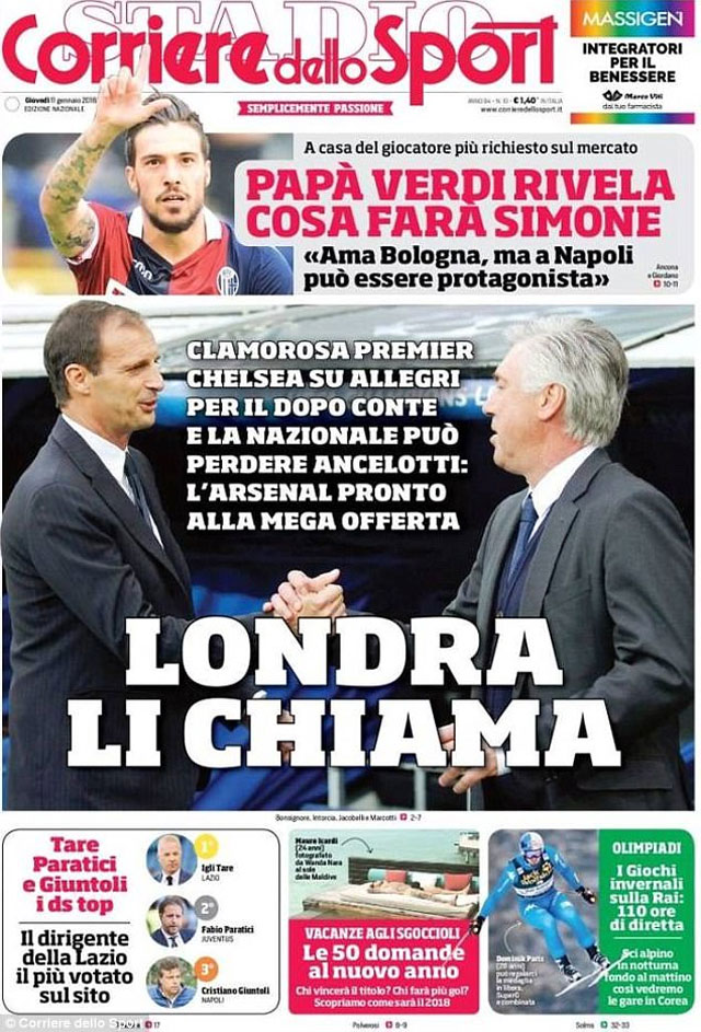 Báo chí Italia tiết lộ Allegri đã đồng ý dẫn dắt Chelsea