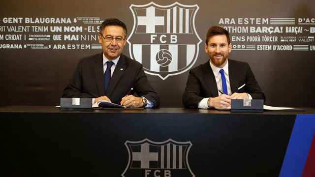 Messi ký mới với Barca hồi tháng 11/2017