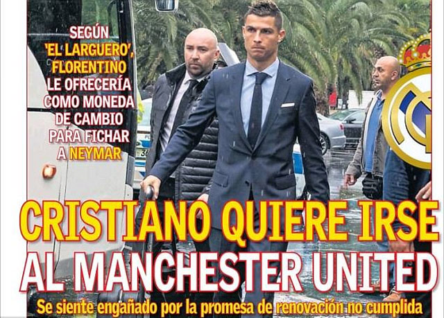 AS đưa tin Ronaldo muốn trở lại M.U