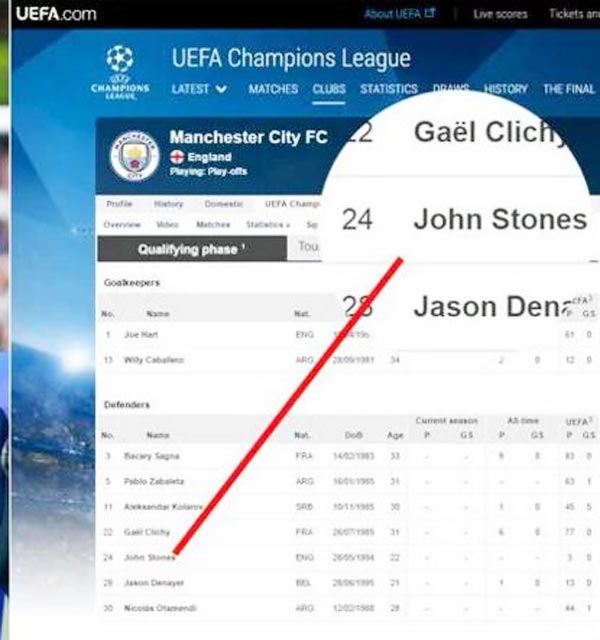Vụ John Stones tới Man City bị lộ bởi UEFA