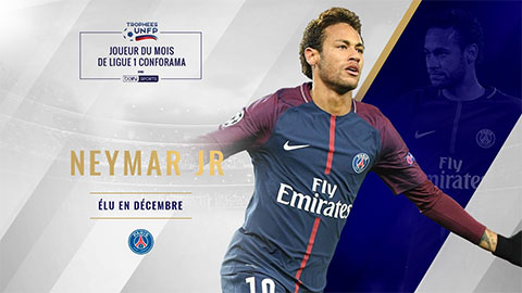 Neymar lần đầu đoạt giải hay nhất tháng ở Ligue 1