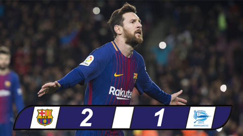 Barca 2-1 Alaves: Messi trổ tài sút phạt, Barca ngược dòng hạ Alaves