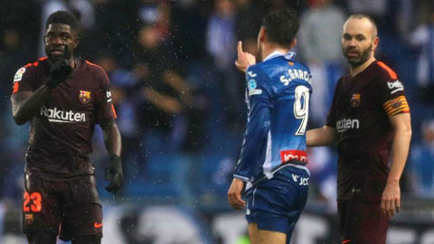 Umtiti đòi tẩn cầu thủ Espanyol trong đường hầm