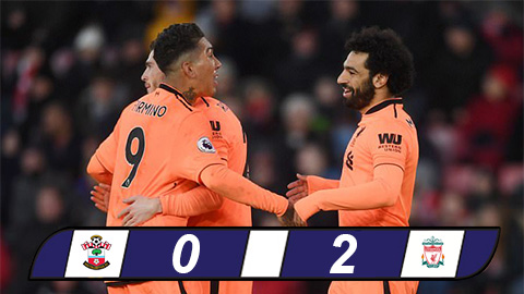 Southampton 0-2 Liverpool: Ngày Salah & Firmino tỏa sáng