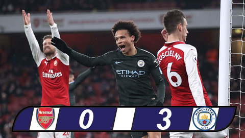 Arsenal 0-3 Man City: Đội hình mới, kết quả cũ