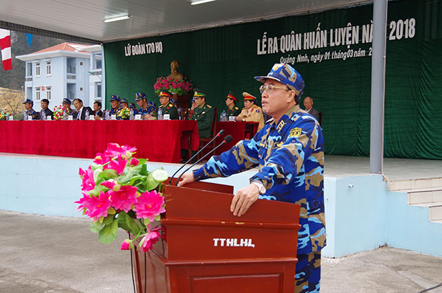Đc Chuẩn đô đốc Phạm Xuân Điệp Phó tư lệnh Hải quân phát biểu chỉ đạo