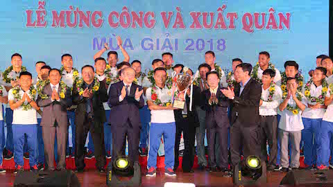 Quảng Nam FC mừng công và xuất quân mùa giải 2018