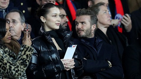 Beckham ngắm siêu mẫu thay vì xem thư hùng PSG - Real