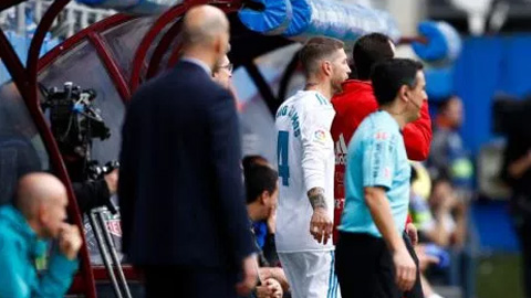 Ramos bị "tào tháo đuổi" giữa trận gặp Eibar