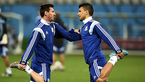 Aguero và Messi tiếp tục sát cánh trong màu áo ĐT Argentina