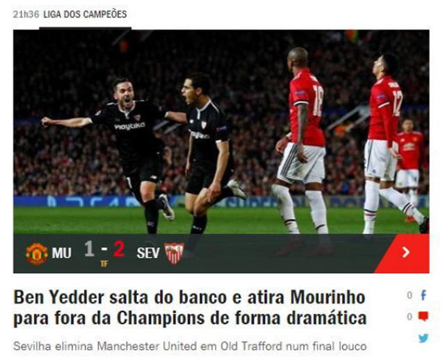Récord (Bồ Đào Nha); Từ băng ghế dự bị, Ben Yedder hạ gục Mourinho