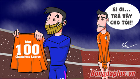 Messi ăn mừng 100 bàn thắng nhờ Courtois