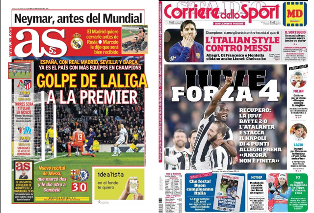 Tờ AS nhấn mạnh sự áp đảo của La Liga so với Ngoại hạng Anh
