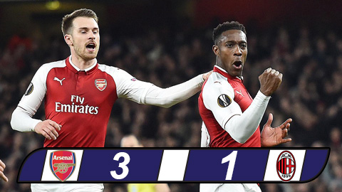 Thêm một lần đánh bại Milan, Arsenal hiên ngang vào tứ kết Europa League