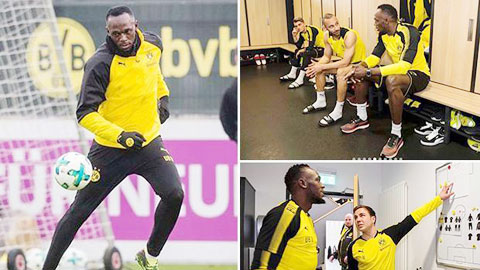 Hậu trường sân có 24/3: Usain Bolt có buổi tập đầu tiên tại Dortmund