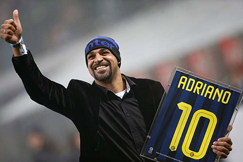 Cách đây một tuần, Adriano rạng rỡ khi trở lại đội bóng cũ Inter Milan