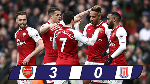 Arsenal 3-0 Stoke: Cú đúp của Aubameyang thổi lửa vào cuộc đua Top 4