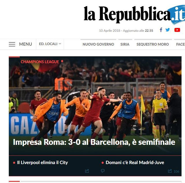 La Repubblica: Ngoạn mục Roma