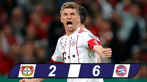 Leverkusen 2-6 Bayern: Ngày của Lewandowski và Mueller