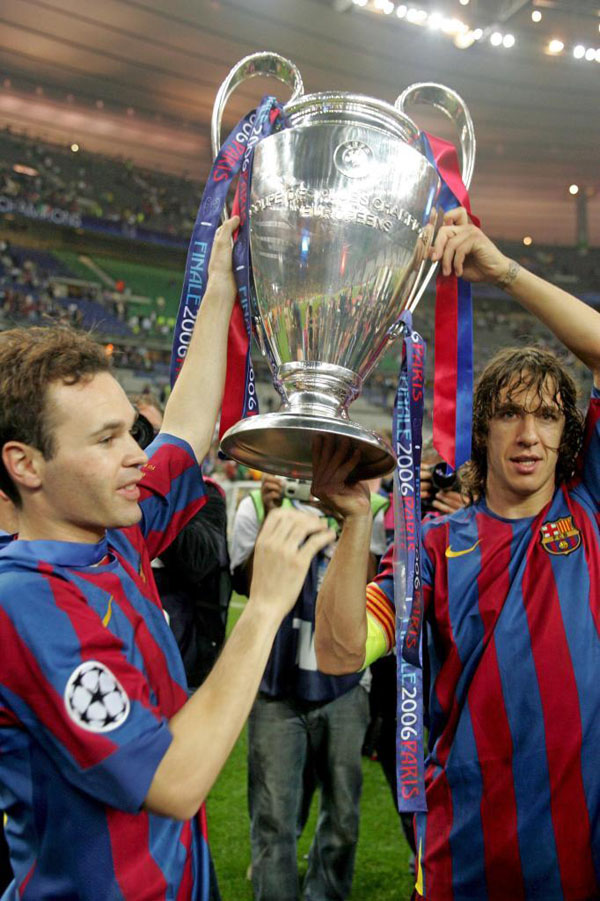 Iniesta cùng Barca giành chức vô địch Champions League 2006 khi đánh bại Arsenal ở sân Stade de France ở thủ đô Paris, Pháp