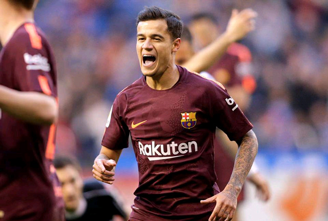 Philippe Coutinho ghi bàn mở tỷ số cho Barca ngay phút thứ 7. Đây là pha lập công thứ 3 của cựu tiền vệ Liverpool cho gã khổng lồ xứ Catalan ở La Liga mùa này.