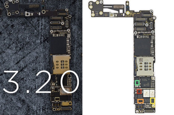 Bảng mạch của HTC U12+ có nhiều điểm tương đồng với iPhone 6