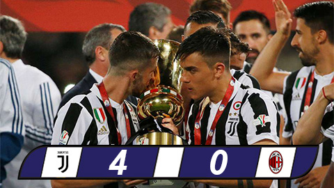 Juventus 4-0 Milan: Lão bà đăng quang thuyết phục