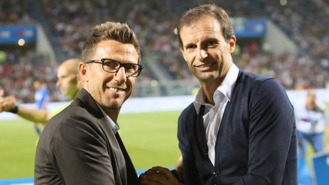 Cả Di Francesco (trái) và Allegri đều có những năm tháng thành công tại Sassuolo