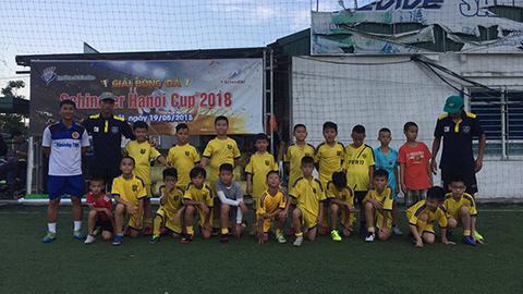 Như Thành cùng các học trò ở U11 Star Vietfooball tập trung chuẩn bị tham dự giải U11 toàn quốc 2018 