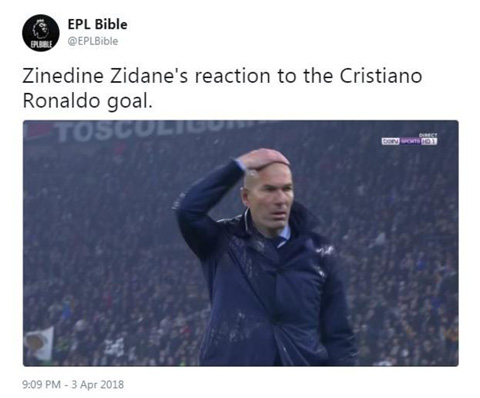 Zidane cũng không tin nổi khi chứng kiến Ronaldo ghi bàn