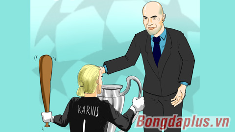 Phản đồ Karius dâng cúp cho Zidane