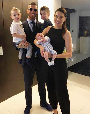 Cả 3 đứa con của Ramos và Pilar đều được sinh hạ trong mùa giải Real vô địch Champions League
