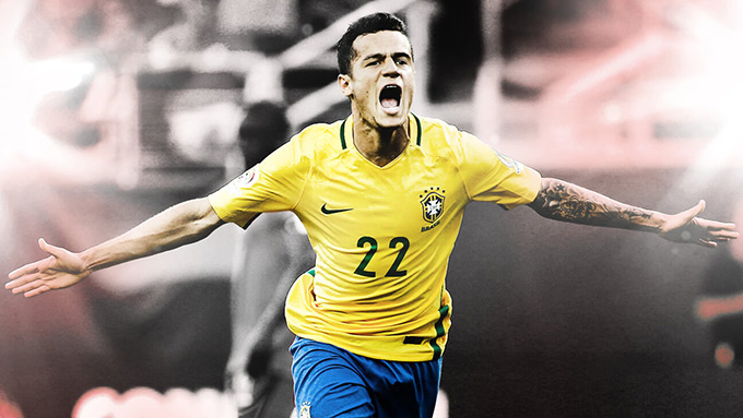 Philippe Coutinho - ĐT Brazil - 25 tuổi - Tiền vệ