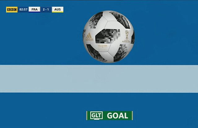 Hình ảnh công nghệ Goal-line thông báo bàn thắng của Pogba