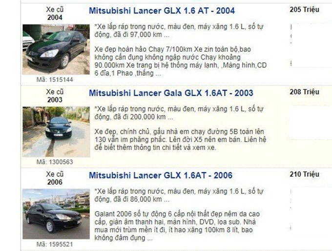 Nhiều chiếc xe ô tô cũ mang thương hiệu Nhật Bản đang được rao bán hơn 200 triệu đồng