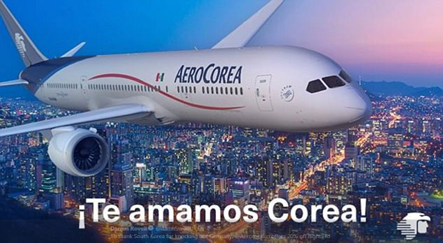 Hãng hàng không Aero Mexico đổi tên thành Aero Corea