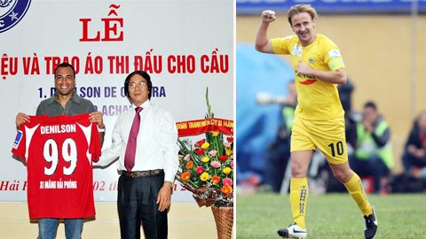 Những danh thủ thế giới như Denilson và Nastja Ceh (ảnh phải) từng góp mặt tại sân chơi V.League